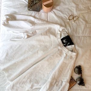 Bell Sleeve White Sweater